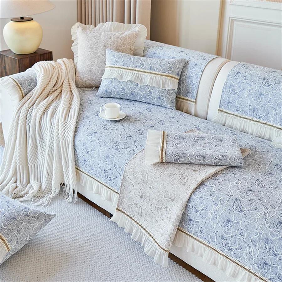 Fabric Cotton Sofa Cushion Modern Simple Cotton Four Seasons Universal Non-Slip Sofa Cover
