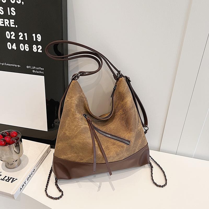 

Большая сумка Женская сумка через плечо с цепочкой хаки