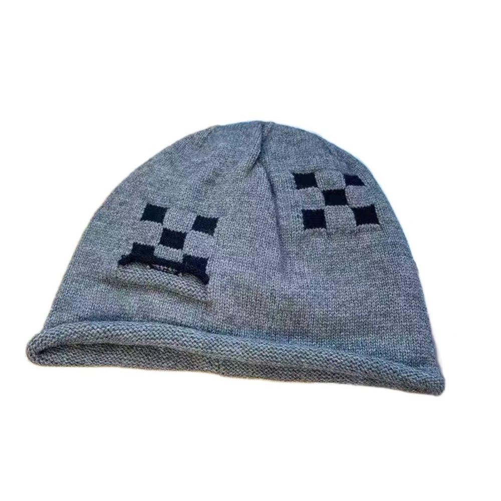 Keep Warm Drawstring Knitted Hat Warm Cold Proof Pullover Cap Plush Ear Protection Hat Cold Weather