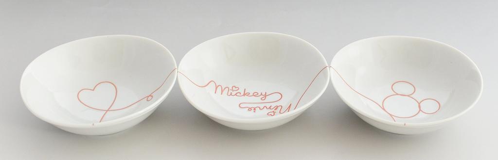 Disney Mickey Minnie of Destiny Red Dinnerware Set Gift Small Bowl Perfect for and Moving & "Love Thread" (Wooden Box) Set, Weddings, Housewarmings,