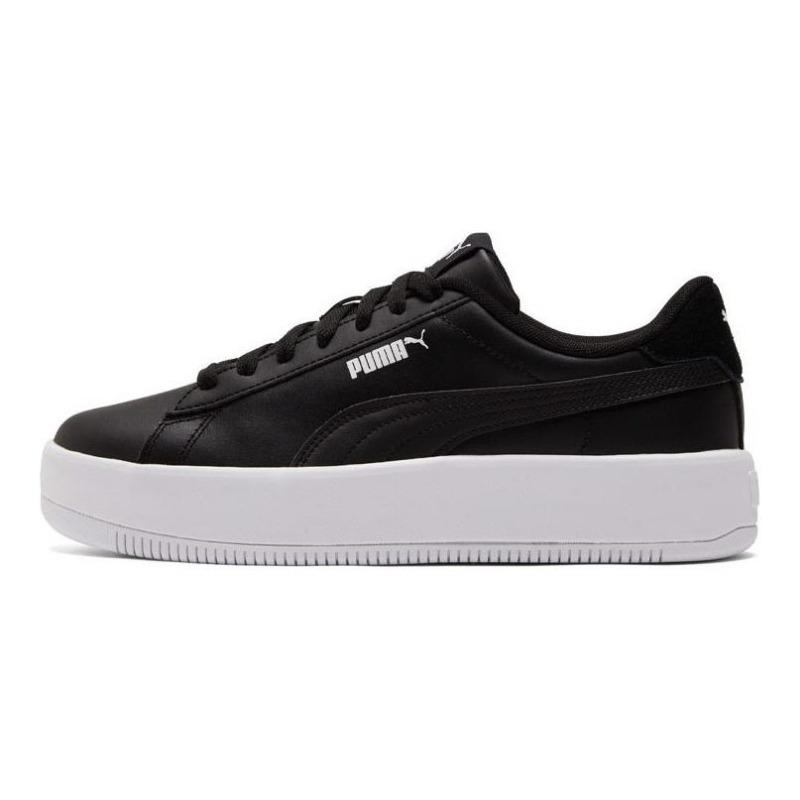 PUMA Platform Women Low-top Skate Shoes Black White 384617-02 35.5