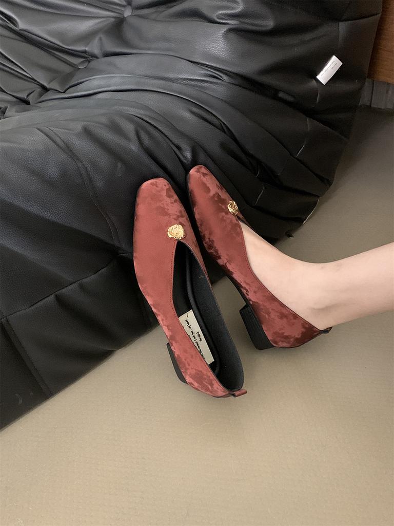 fashion Women Loafers Fashion Autumn Spring Dress Shoes Low Flat Heeled Black White Red Green Elegant Dance Mary Janes Slip On Work Shoe