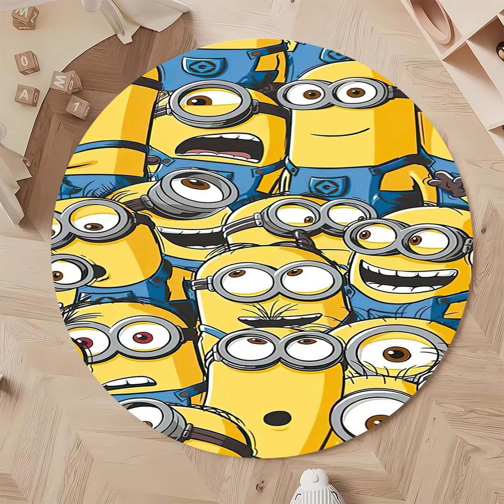 Classic Minions Circular Rug Lovely Character Pattern Round Floor Mat For Children Bedroom Living Room Home Decorative Carpet