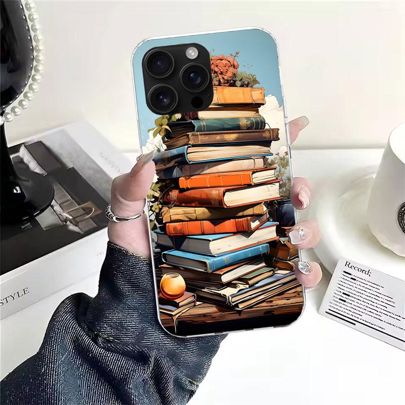 Lies Bücher Illustration Lesen Weiche Handyhülle Für IPhone 11 17 Air 16E 16 Pro Max 15 + 14 Plus 13 Mini 12 Apple 7 SE 8 Fundas