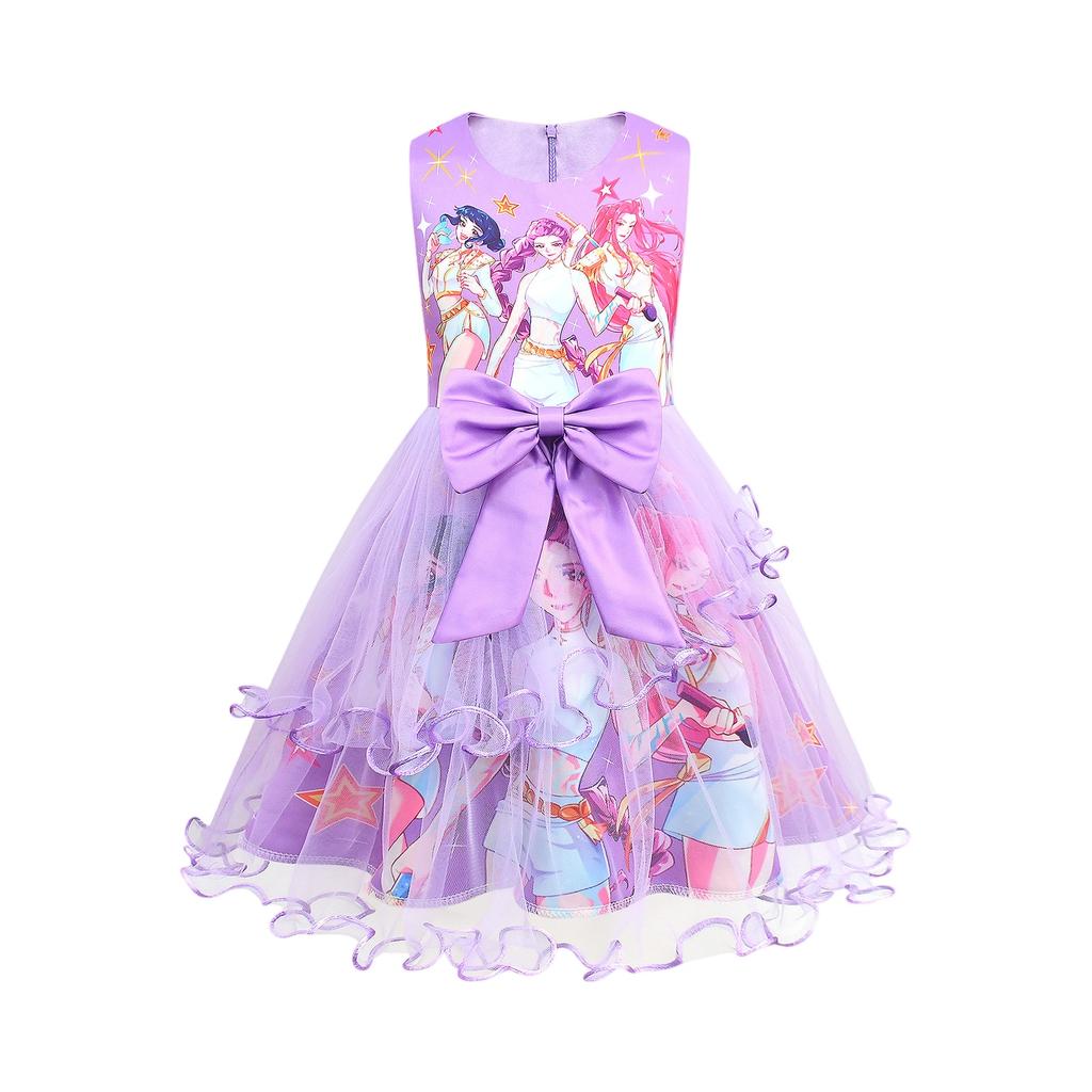 Girls' Tulle Bow Dress - Large Butterfly Mesh Gown