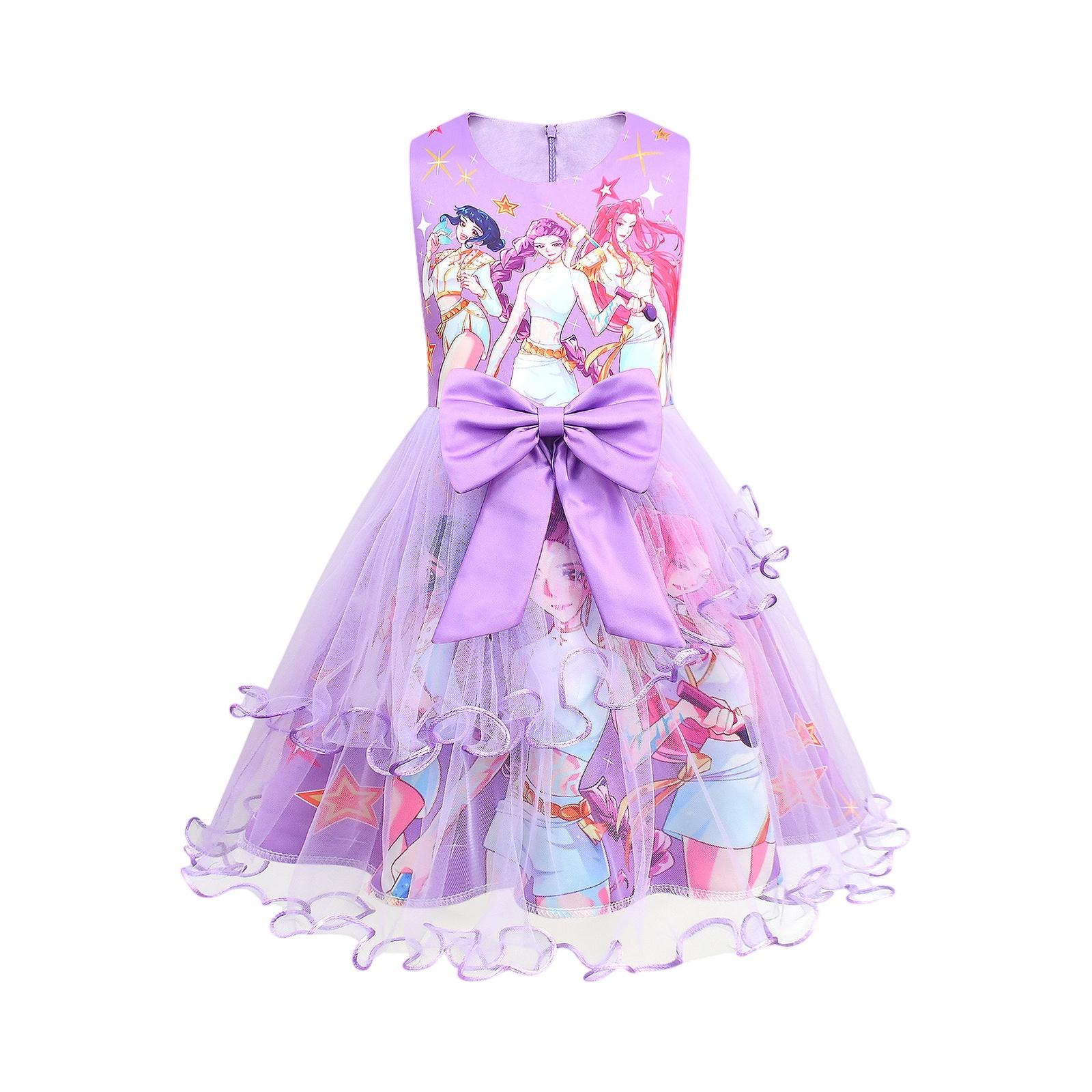 Girls  Tulle Bow Dress - Large Butterfly Mesh Gown 120
