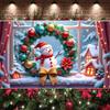 "Xmas Display" "Colorful Ornaments" ["Christmas Banner" "Festive Banner" "Snowman Design" "Seasonal Display" For "New Year