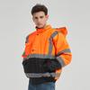 High Visibility Safety Bomber Jacket for Men Fall Winter Coat With Hood Men's Outdoor Work Waterproof 300D Oxford Bomber Jackets With Eflective Strips