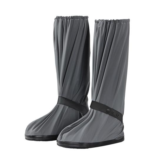 1 Pair Rainproof Shoe Covers Waterproof Non-Slip PVC Puncture Resistant Thickened Shoe Covers with Adjustable Elastic Band