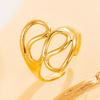 18K Gold Plated Geometric Open Ring In Titanium Steel for Women