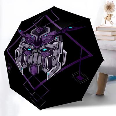 1pc Gundam Automatic Open/Close Folding Umbrella, Windproof 8 Rib Construction, Lightweight Travel Umbrella for Women/Men,a0902087