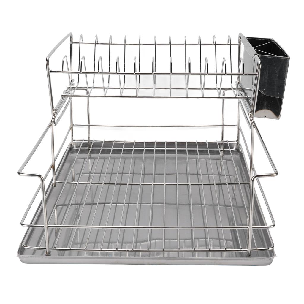 Saving Drying Rack Space Dish 2 Tier Dish Rack For Kitchen Counter Stainless Steel Dish Drainer
