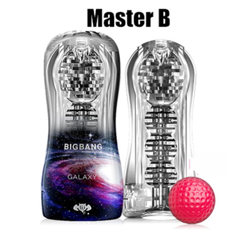 Male Masturbator Cup Soft Pussy Transparent Vagina with Red Ball Sex Toys for Men