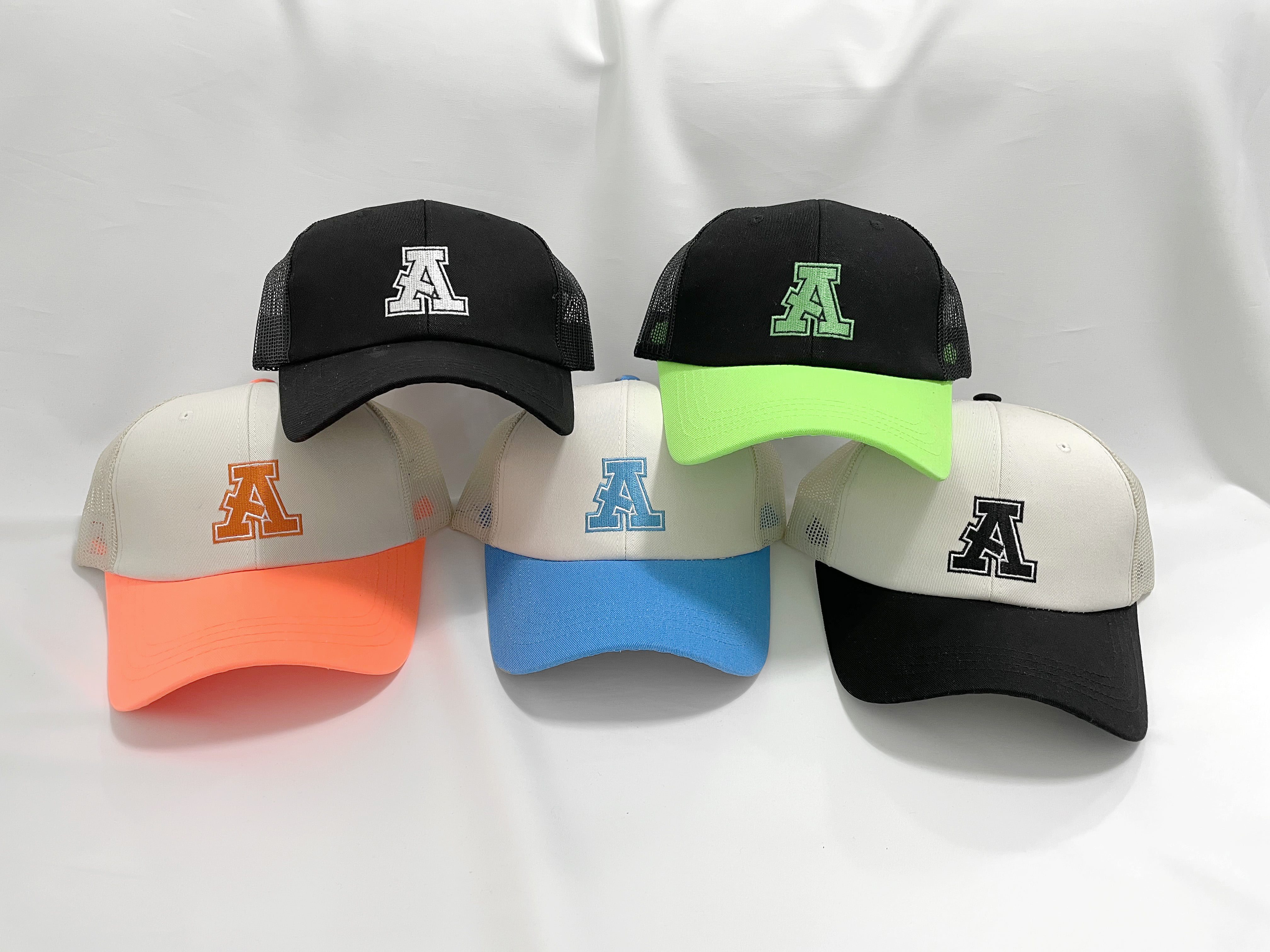 Women s Unisex A Mesh Cap Ball Cap Hat Basic Cap fluorescent orange