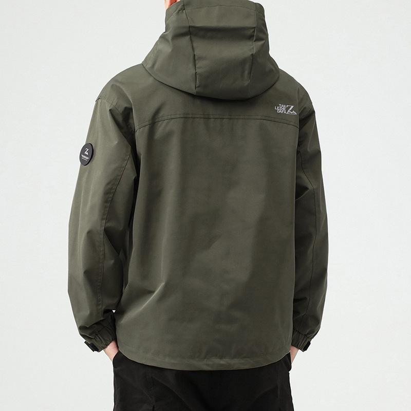 Tri-Proof Jacket Men'S Seasonal Tooling Casual Outdoor Windproof Jacket Loose Men'S Trench Coat