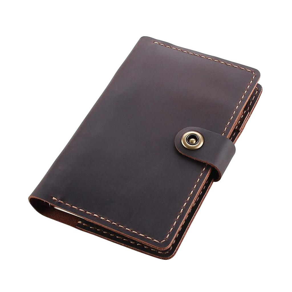 CEETOL Genuine Leather Planner, Handcrafted by Artisans, A6 Size, 6-Hole, with Pen Holder, Genuine Leather Business Notebook, Schedule Book