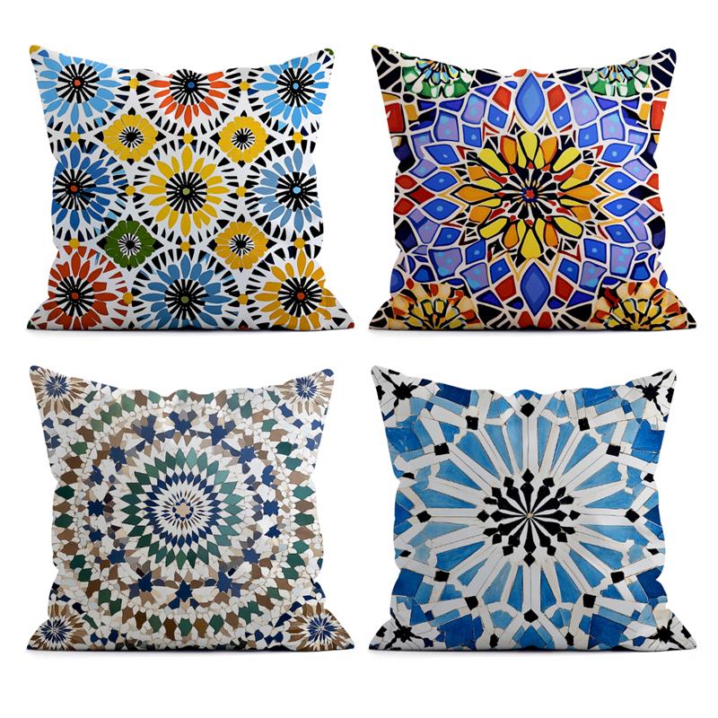 1 Pc Moroccan Style Geometry Pillow Cover For Home Living Room Bedroom Sofa Office Decorative Pillowcase Soft Throw Pillows