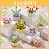 Children Puzzle Small Particle Building Block Flower Flexing Potted Model Toy