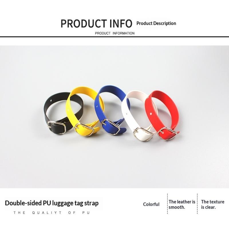 Easy To Write Double Sided PU Luggage Tag Alloy Buckle Rust Proof Copper Rivet for Travel Baggage Identification