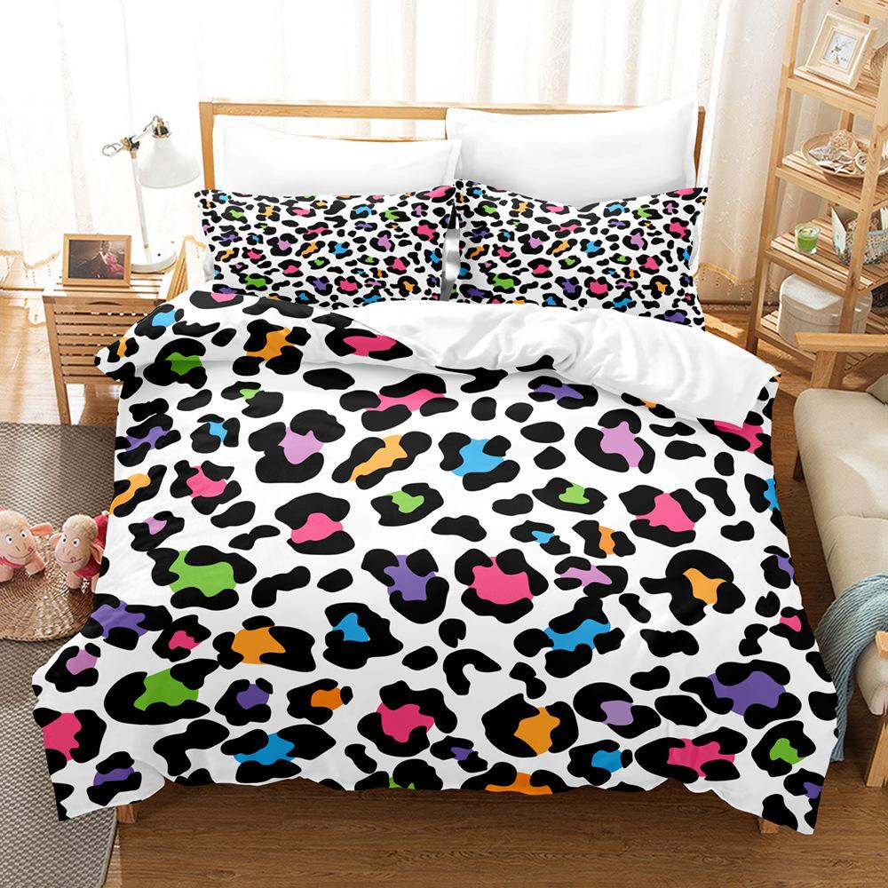 

Leopard Print Pattern Bedding Kit 3D Digital Printing Three-Piece Set Quilt cover 70 * 133 Pillowcase 50 * 75 * 1