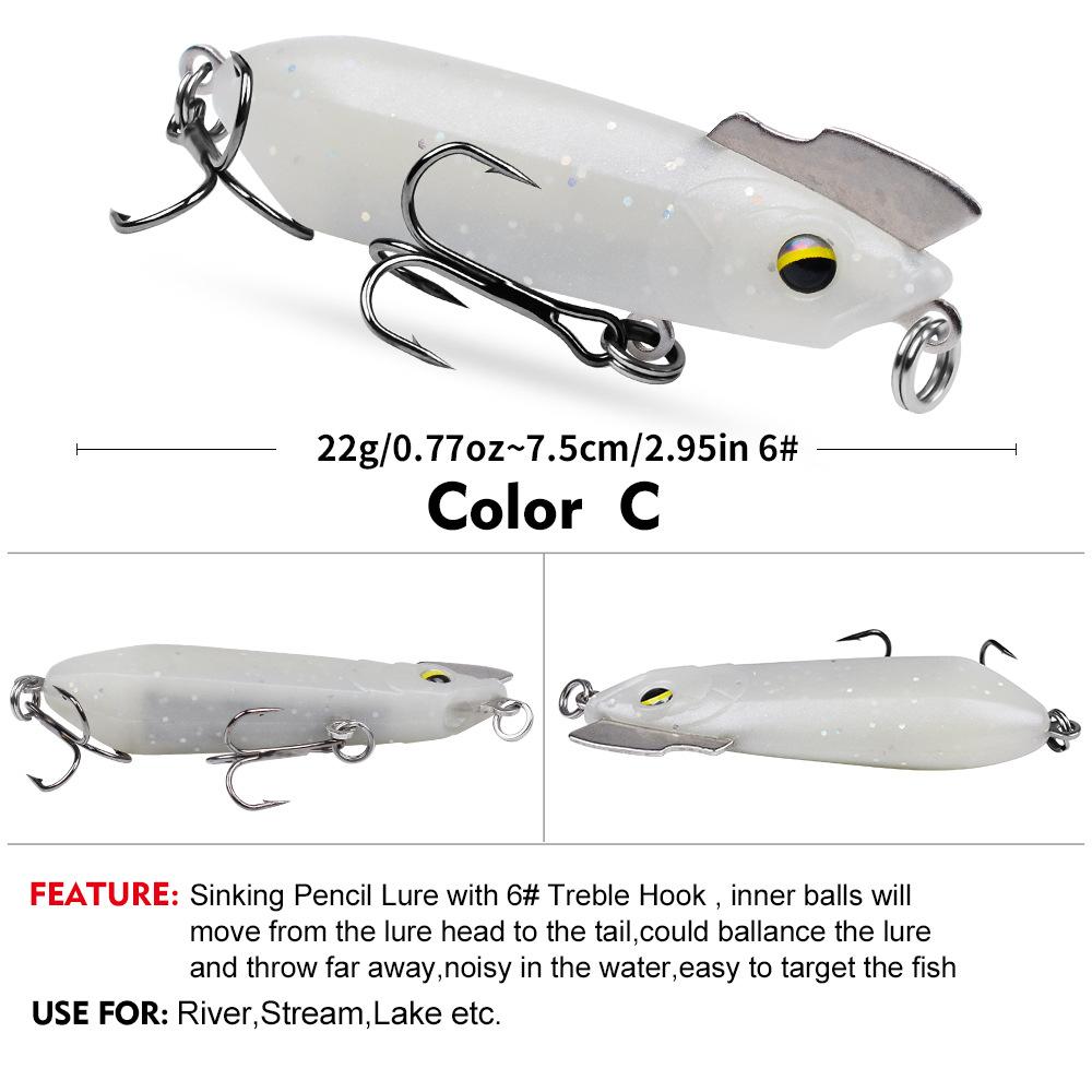 Tossing Slow Half Stick Soft Rubber Trembling Type Lure Weever Mandarin Fish Topmouth Culter Lure