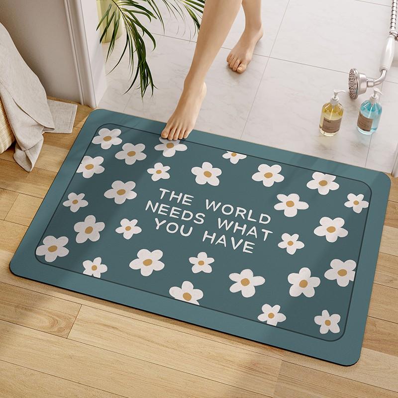 Small Fresh Diatom Mud Soft Ground Paving Anti-Skid Pad Anti-Drop Floor Sticker Small Size Bathroom Absorbent Floor Mat Foot Pad