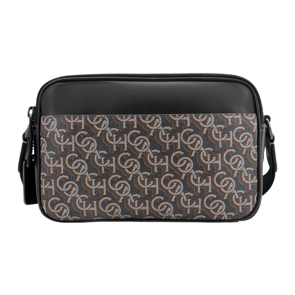 Nová COACH Graham PVC Patchworková taška na fotoaparát z hovězí kůže přes rameno crossbody taška střední velikosti unisex šedá a černá CF484-QBBK