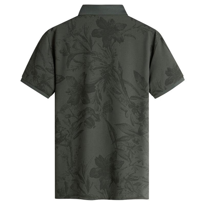 Men's Silk Blend Breathable Polo Shirt with Subtle Print