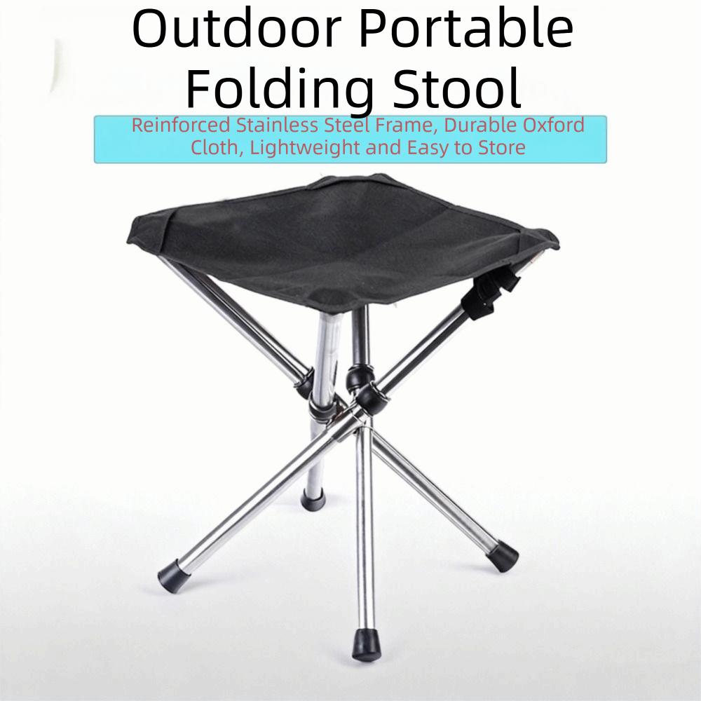 Telescopic Design Collapsible Seat Stainless Steel Outdoor Stool Portable Folding Stool Picnic