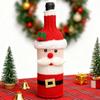 Julvinflaskskyddset Santa Snowman Vävd vinflaskpåsar för julfest Middagsbordsdekorationer Nyårspresenter