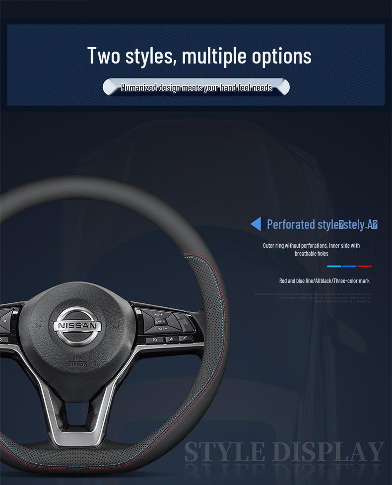 Steering Wheel Cover for Nissan 14th Gen Sylphy, Qashqai, Classic Teana, Bluebird, X-Trail, 2022 Kicks