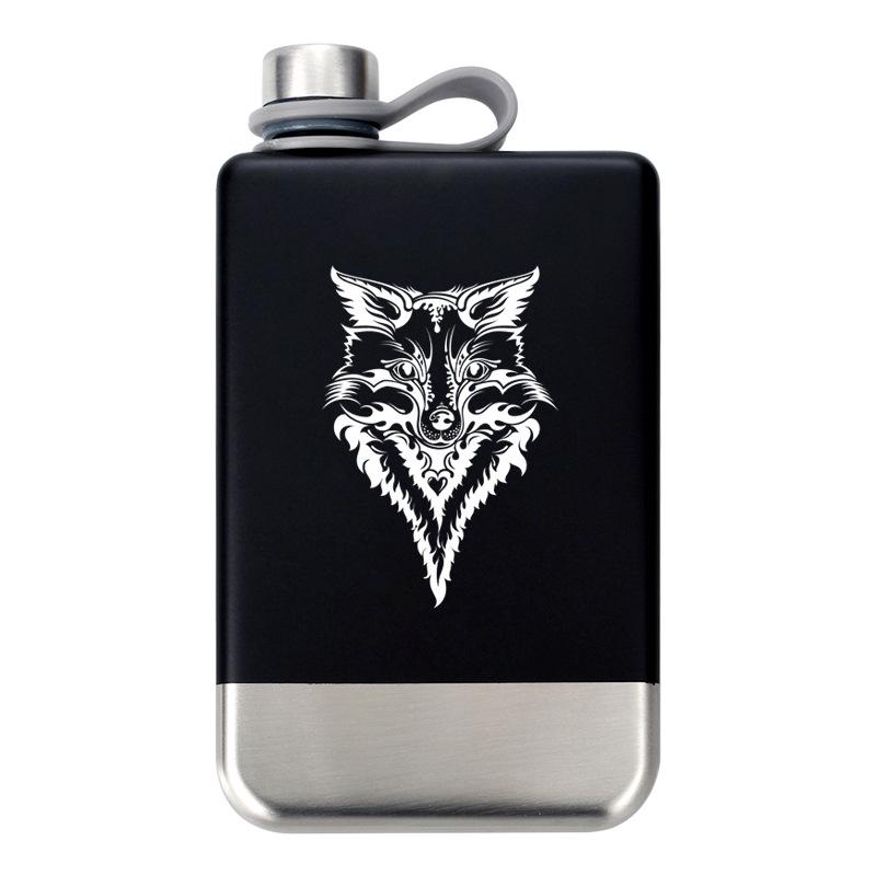 Silver Green Black White Whiskey Flask - Portable, Food Grade 304 Stainless Steel
