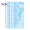 Eco-friendly Tattoo Sticker White Lace for Women, Temporary Face Body Skin-friendly Arm, Waterproof Fake Decal Wedding Party Festival Safe Tattoos