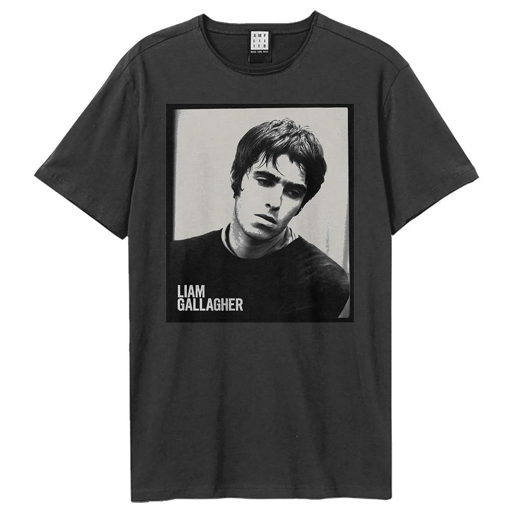 Amplified Unisex Adult Polaroid Portrait Liam Gallagher T-Shirt