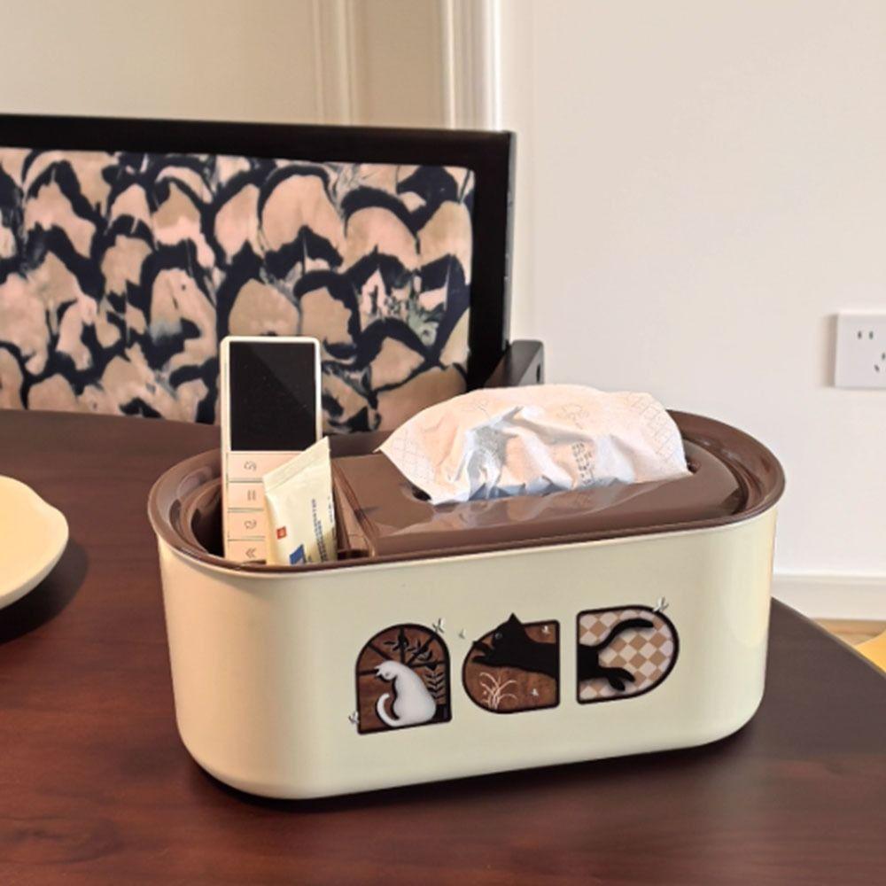 Rectangular Tissue Storage Box Plastic Napkins Dispenser Creative Tissue Holder  Household