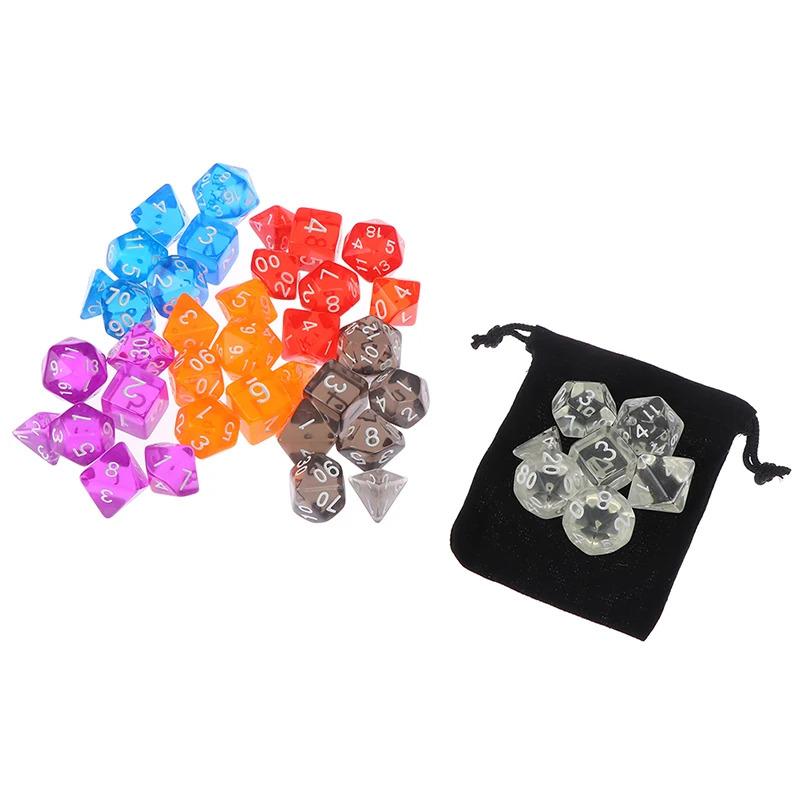 

7-42pcs 7pcs/set DnD Polyhedral Dice Set for Tabletop Games RPG MTG D4 D6 D8 D10 D% D12 D20 6Colors for Choose