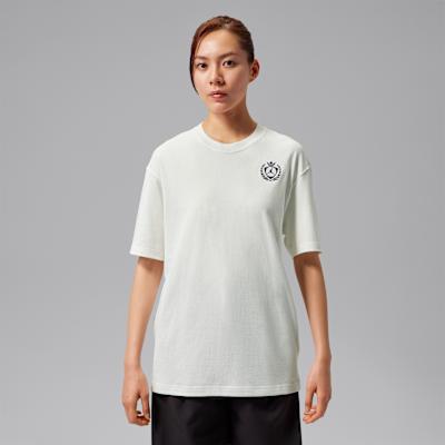 Jordan T Shirts Women s White Crew Neck Moderate Straight Fit XS
