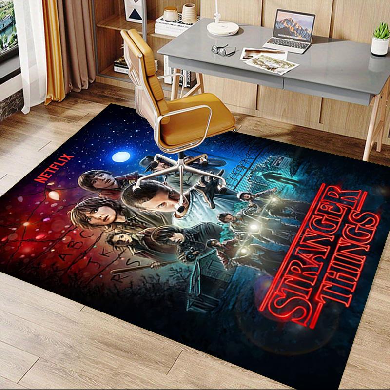 1pc Stranger Things Scifi Adventure Carpet for Playroom Bedroom Living Room Sofa Home Decor,kids Game Area Rug Non-slip Floor Mat Y72983