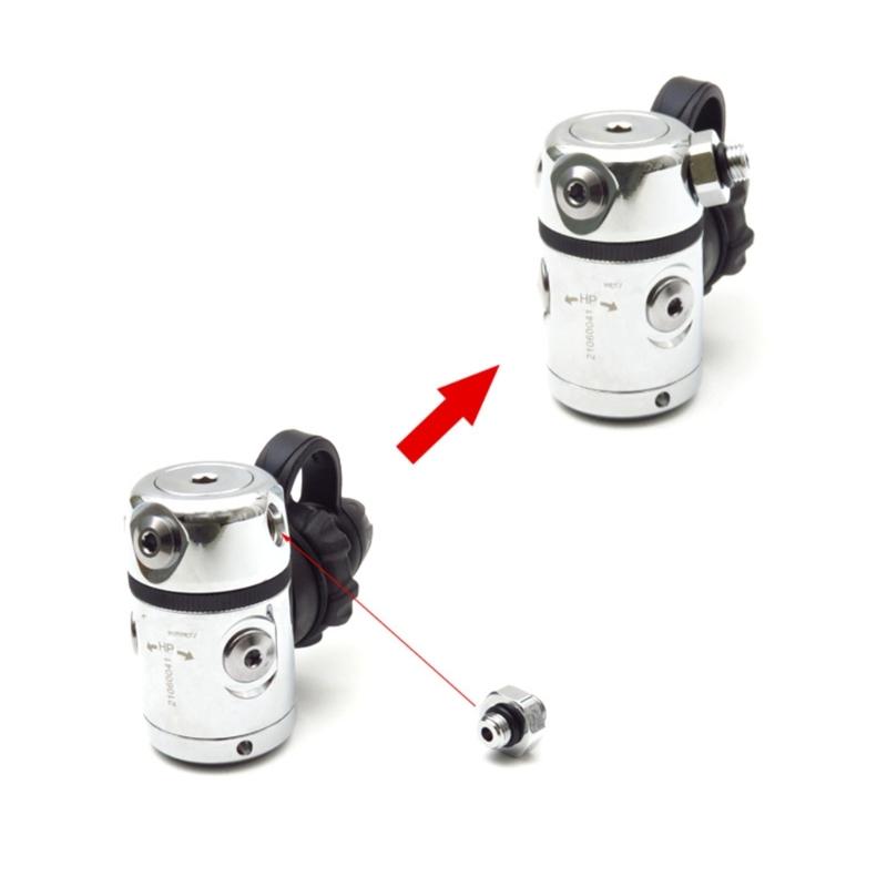 Diving Equipment Hose Connector with Threaded End , O-Rings Seal and Compacts Body for Drysuit Use and Gear Checks