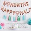 Bannière Ballons Aluminium 6 Mois Joyeux Demi-An 1/2 Chapeau Casquette Couronne d'Anniversaire pour Baby Shower Garçon Fille Décoration de Fête d'Anniversaire