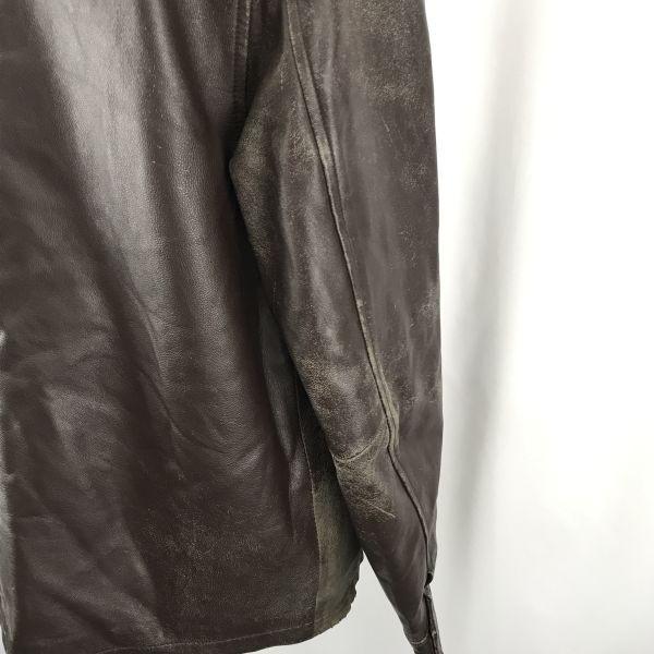 MERTON OXFORD Genuine Lamb Leather Riders Jacket Blouson Outer Men's L Brown(USED)