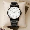 Simple Digital Surface Scale Luminous Needle Unisex Fashion Watch Alloy Case Steel Belt Quartz Wrist Watch