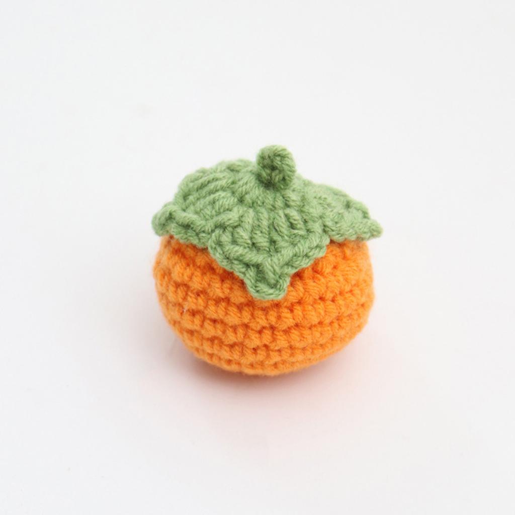 Woolen Hook Weaving Pendant Handmade Hook Weaving Persimmon Woolen Weaving Pendant Knitted Fruit Pendant