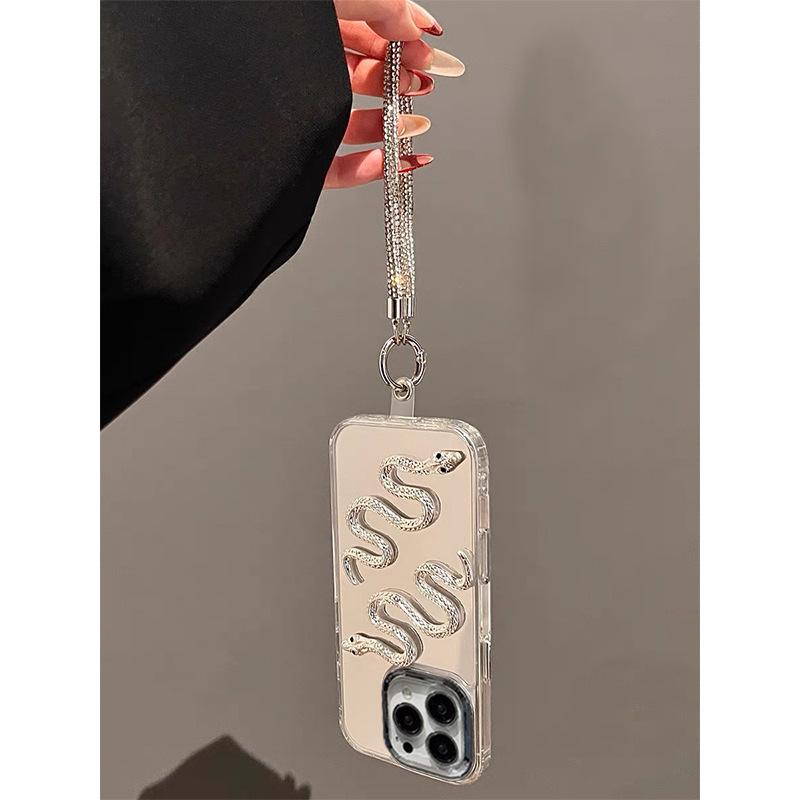 

Mirror Silver Snake Phone Case for IPhone 16 Promax Women s Edition for Apple 15 Personalized 14 Pro Premium Ins For iPhone 7/8/SE 2020