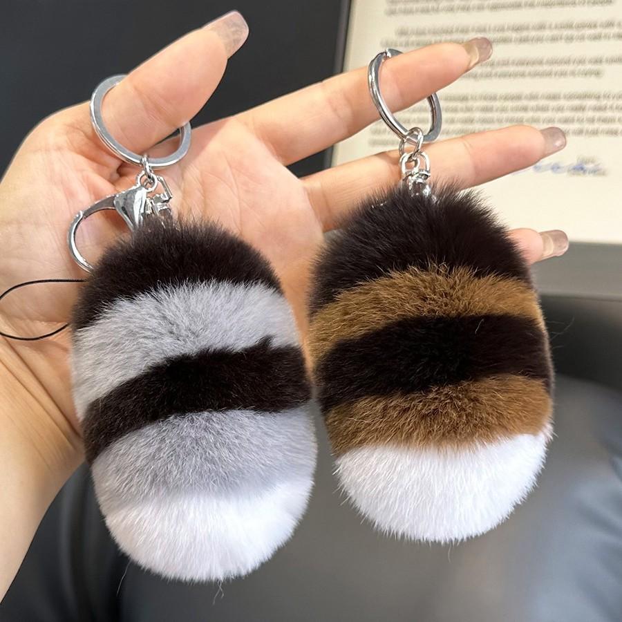 [Süßer kleiner Schwanz] Imitation Nerzfell Auto Schlüsselanhänger Anhänger Plüschtier Schultasche Anhänger Geschenk