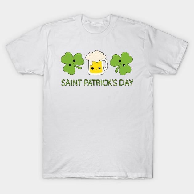 Men Black Print T-shirt St Patricks Day No-Cut Transfer Paper Print Cotton Tshirt L
