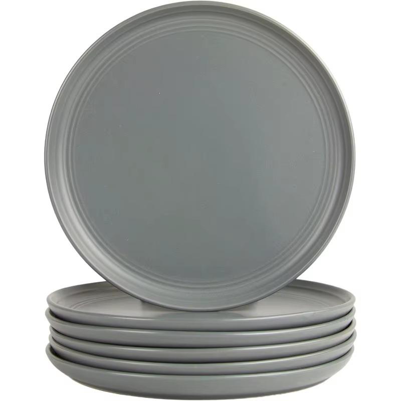 

Дволінійна обідня тарілка 10,5 , Набір з 6 штук, Матовий сірий &Dinner Plate
