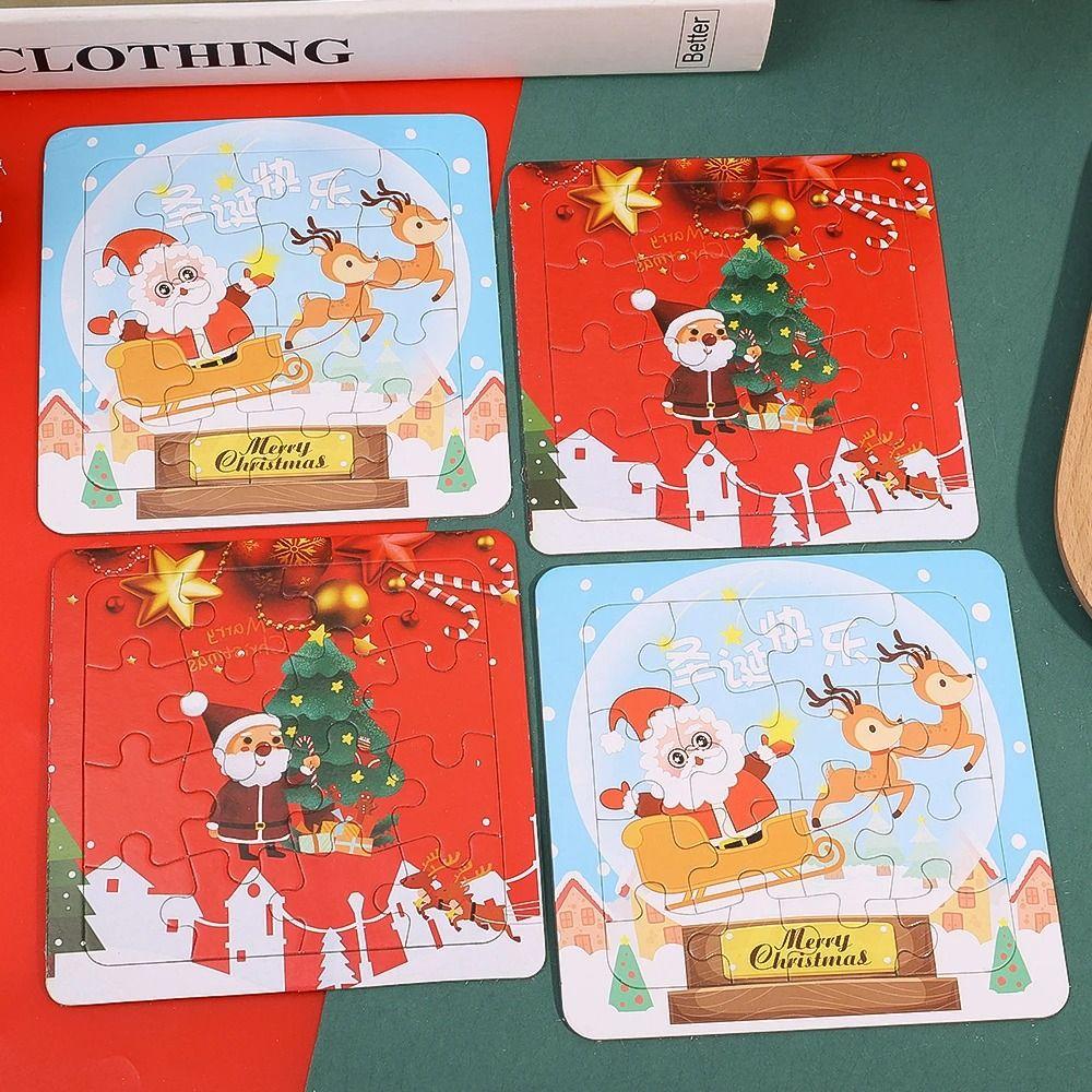 Handmade Santa Claus 3D Puzzle Christmas Cartoon Jigsaw Puzzles Early Educational