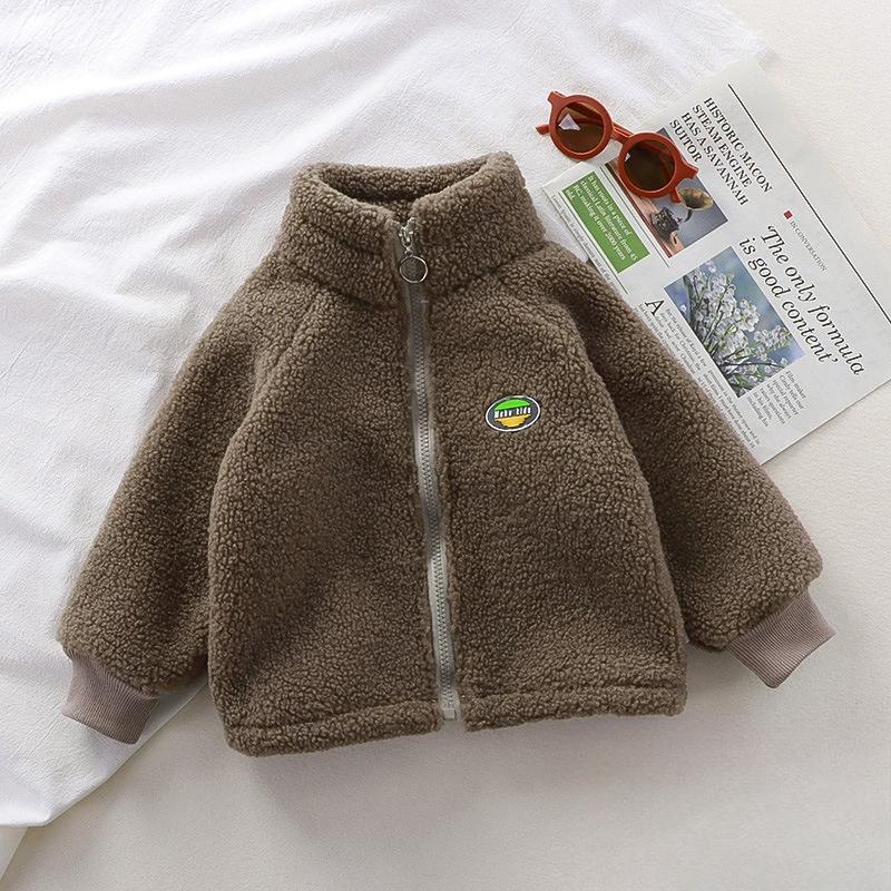 Children's Lamb Fleece Jacket with Fleece Jacket for Both boys and girls, Same Style for Autumn and Winter Babies