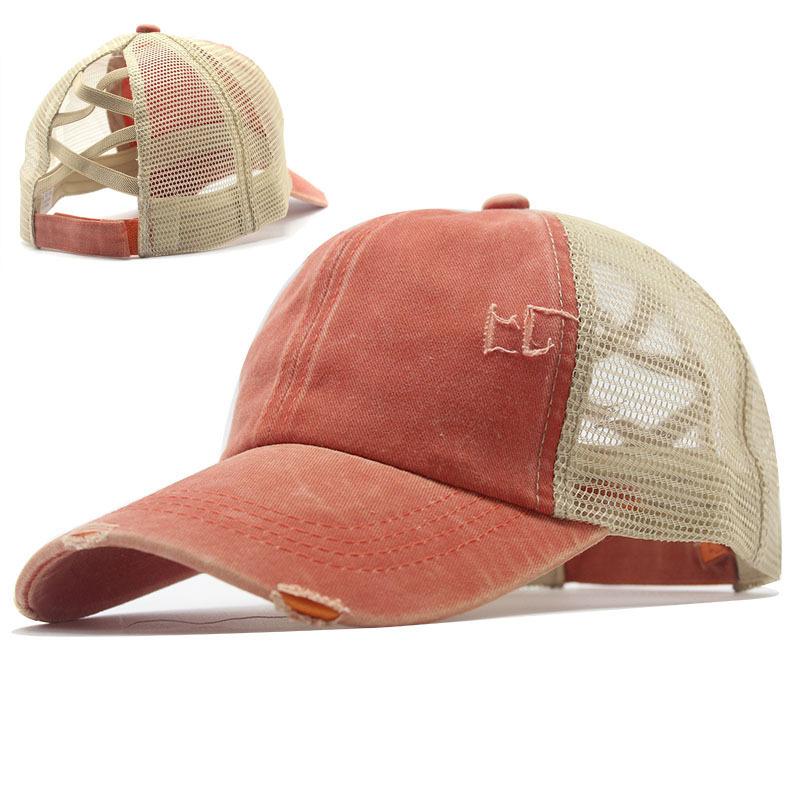 New Popular Outdoor Cross Ponytail Cap Sports Broken Edge Baseball Cap Summer Ladies Running Cap